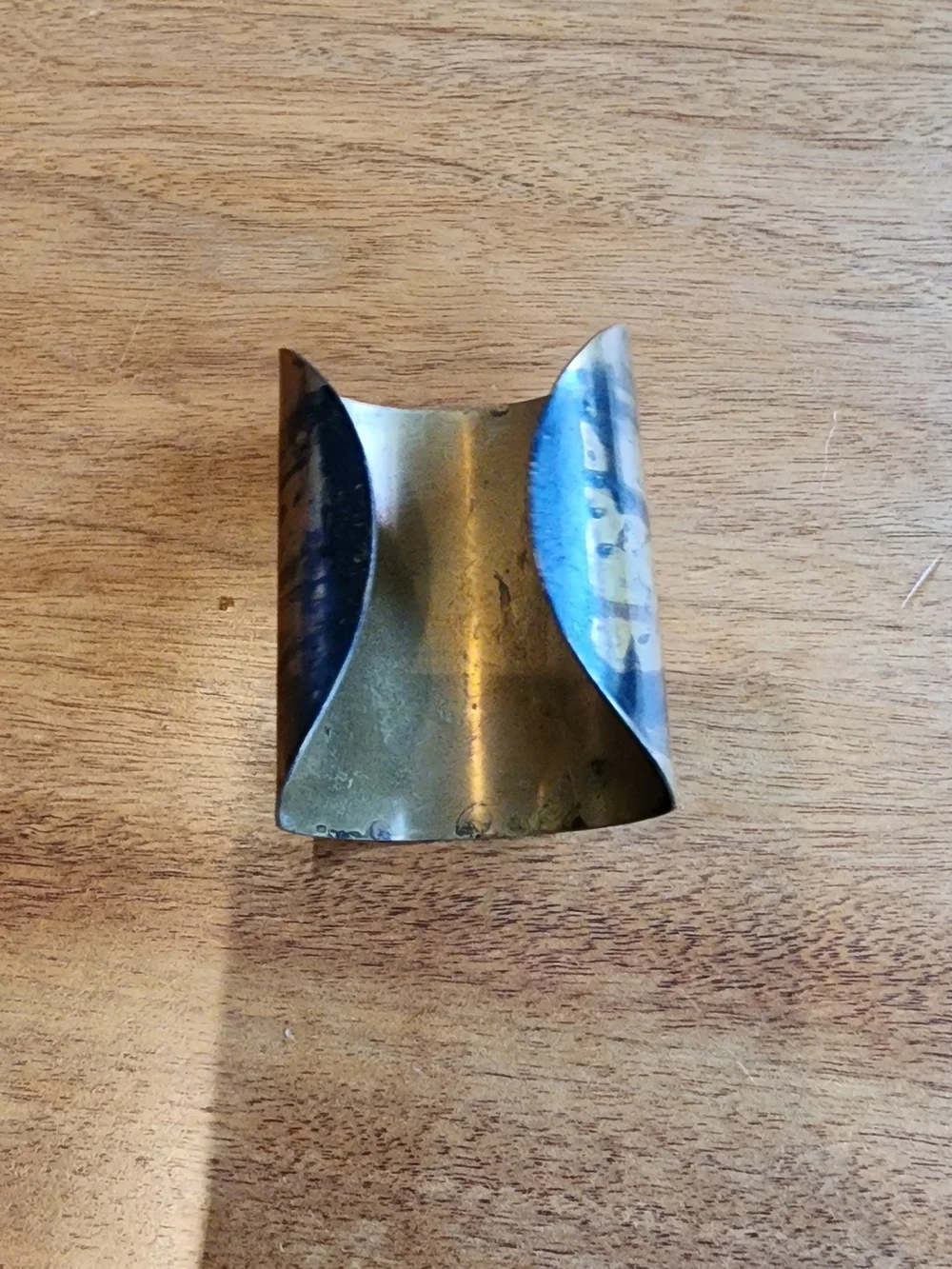 Mona Assemi Gold Plated Bronze Black Patina Statement Cuff Bracelet